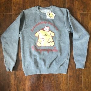 NWT Sanrio Pompompurin Crewneck Sweatshirt, Grey, size Medium